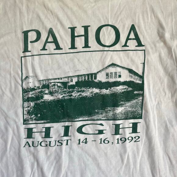 Vintage 1992 Pāhoa High School T-Shirt Hanes Beefy-T Made in USA Hawaii XL - Picture 1 of 12